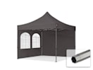 3x3m Stahl Faltpavillon, inkl. 2 Seitenteile, dunkelgrau 3x3m Stahl Faltpavillon, inkl. 2 Seitenteile, dunkelgrau