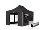 3x4,5m Aluminium Faltpavillon, inkl. 4 Seitenteile, schwarz 3x4,5m Aluminium Faltpavillon, inkl. 4 Seitenteile, schwarz