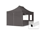 3x4,5m Stahl Faltpavillon, inkl. 4 Seitenteile, dunkelgrau 3x4,5m Stahl Faltpavillon, inkl. 4 Seitenteile, dunkelgrau