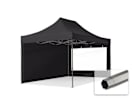 3x4,5m Stahl Faltpavillon, inkl. 2 Seitenteile, schwarz 3x4,5m Stahl Faltpavillon, inkl. 2 Seitenteile, schwarz