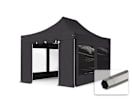 3x4,5m Stahl Faltpavillon, inkl. 4 Seitenteile, schwarz 3x4,5m Stahl Faltpavillon, inkl. 4 Seitenteile, schwarz