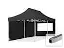 3x6m Aluminium Faltpavillon, inkl. 2 Seitenteile, schwarz 3x6m Aluminium Faltpavillon, inkl. 2 Seitenteile, schwarz