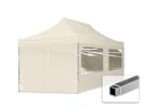 3x6m Aluminium Faltpavillon, inkl. 4 Seitenteile, creme 3x6m Aluminium Faltpavillon, inkl. 4 Seitenteile, creme