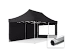 3x6m Aluminium Faltpavillon, inkl. 2 Seitenteile, schwarz 3x6m Aluminium Faltpavillon, inkl. 2 Seitenteile, schwarz
