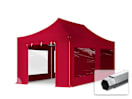 3x6m Aluminium Faltpavillon, inkl. 4 Seitenteile, rot 3x6m Aluminium Faltpavillon, inkl. 4 Seitenteile, rot