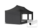 3x6m Stahl Faltpavillon, inkl. 4 Seitenteile, schwarz 3x6m Stahl Faltpavillon, inkl. 4 Seitenteile, schwarz