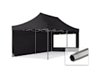 3x6m Stahl Faltpavillon, inkl. 2 Seitenteile, schwarz 3x6m Stahl Faltpavillon, inkl. 2 Seitenteile, schwarz