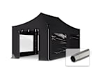 3x6m Stahl Faltpavillon, inkl. 4 Seitenteile, schwarz 3x6m Stahl Faltpavillon, inkl. 4 Seitenteile, schwarz