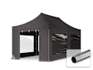 3x6m Stahl Faltpavillon, inkl. 4 Seitenteile, dunkelgrau 3x6m Stahl Faltpavillon, inkl. 4 Seitenteile, dunkelgrau