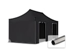 3x6m Stahl Faltpavillon, inkl. 4 Seitenteile, schwarz 3x6m Stahl Faltpavillon, inkl. 4 Seitenteile, schwarz