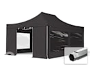 4x6m Aluminium Faltpavillon, inkl. 4 Seitenteile, schwarz 4x6m Aluminium Faltpavillon, inkl. 4 Seitenteile, schwarz