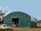 8x8m Weidezelt, PVC-Plane, dunkelgrün, Betonbefestigung 8x8m Weidezelt, PVC-Plane, dunkelgrün, Betonbefestigung