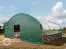 10x10m Weidezelt, PVC-Plane, dunkelgrün, Betonbefestigung