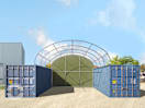 Rückwand für Container-Überdachung 6m Breite, PRIMEtex 2300 PVC Plane, dunkelgrün Rückwand für Container-Überdachung 6m Breite, PRIMEtex 2300 PVC Plane, dunkelgrün