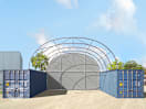 Rückwand für Container-Überdachung 8m Breite, PRIMEtex 2300 PVC Plane, grau Rückwand für Container-Überdachung 8m Breite, PRIMEtex 2300 PVC Plane, grau