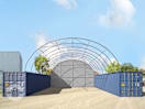 Rückwand für Container-Überdachung 10m Breite, PRIMEtex 2300 PVC Plane, grau Rückwand für Container-Überdachung 10m Breite, PRIMEtex 2300 PVC Plane, grau