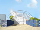 Rückwand für Container-Überdachung 10m Breite, PRIMEtex 2300 PVC Plane, weiß Rückwand für Container-Überdachung 10m Breite, PRIMEtex 2300 PVC Plane, weiß