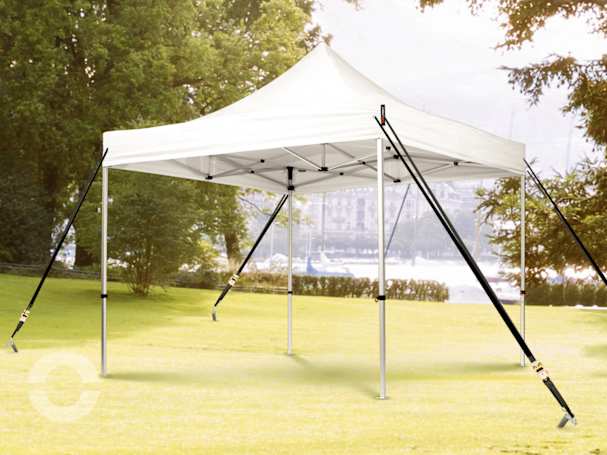 Faltpavillon sturmsicher machen