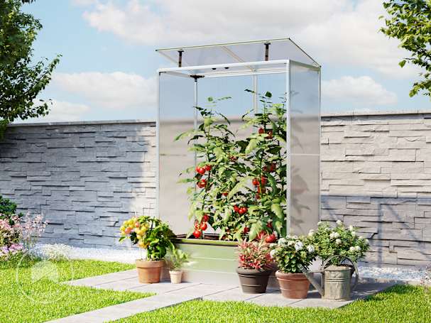 EMMA mini tomato greenhouse with aluminium frame for balcony gardening