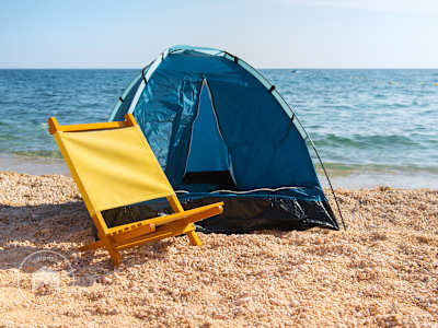 Refugio para la playa con silla