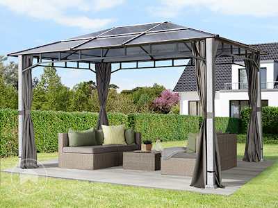 Cenador moderno con techo fijo