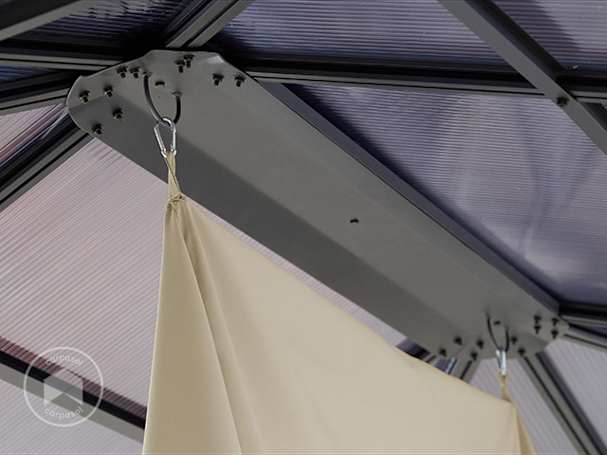 Techo del cenador 3x3 con una vela de sombra