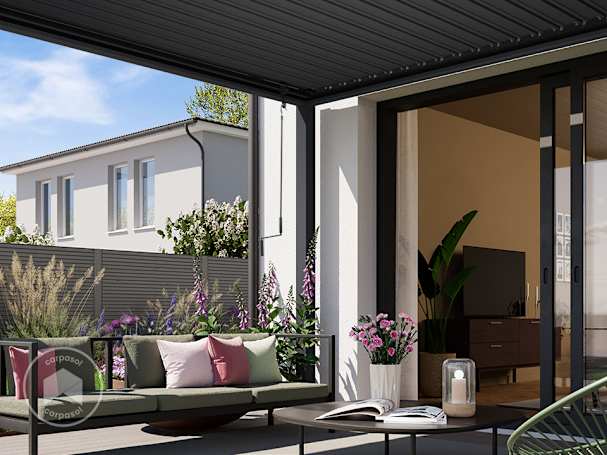 Pérgola como techado para la terraza