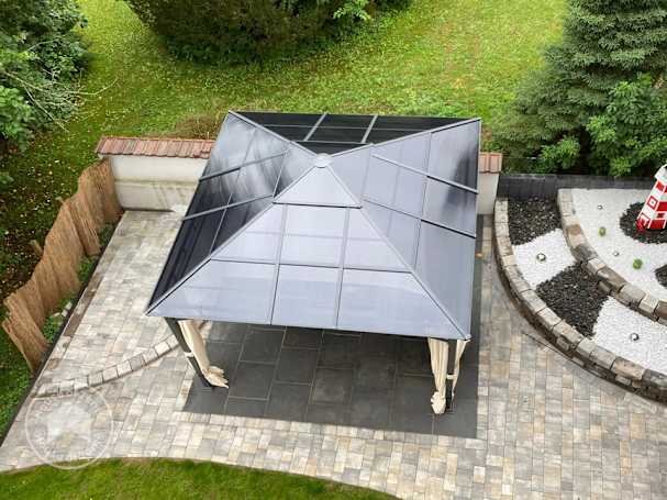 polycarbonate gardengazebo roof replacement in a garden
