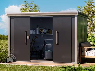 sliding door garden shed