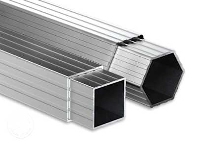 Aluminium frame profiles for 3x3 pop up gazebos showing 32 mm square and 40 mm hexagonal poles