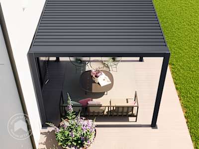 medium sized louvered pergola