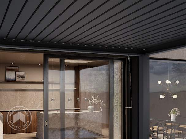 aluminium pergola closed louvres