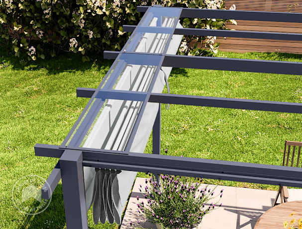 parked canopy under polycarbonate plate