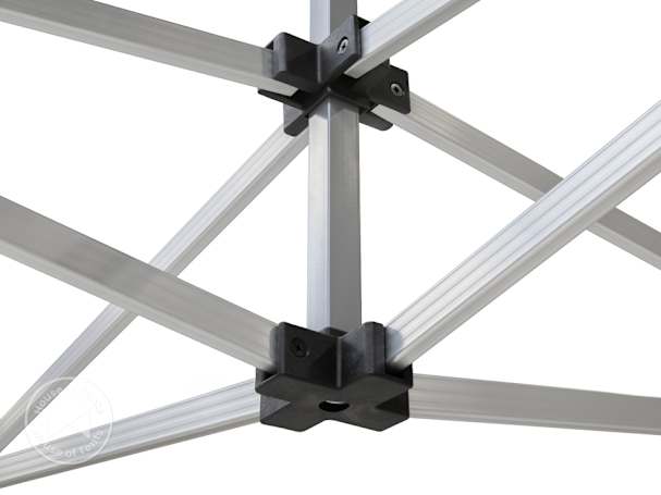 Aluminium pop-up frame truss joint for enhanced stability