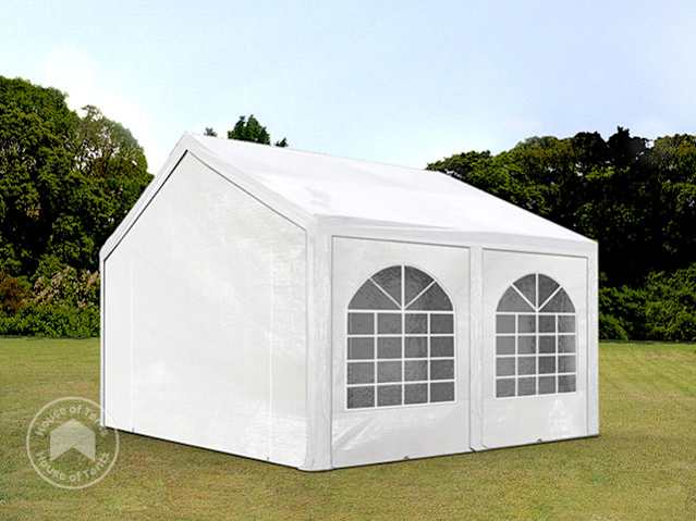 4x4m white marquee with arched windows – elegant tent for weddings and events