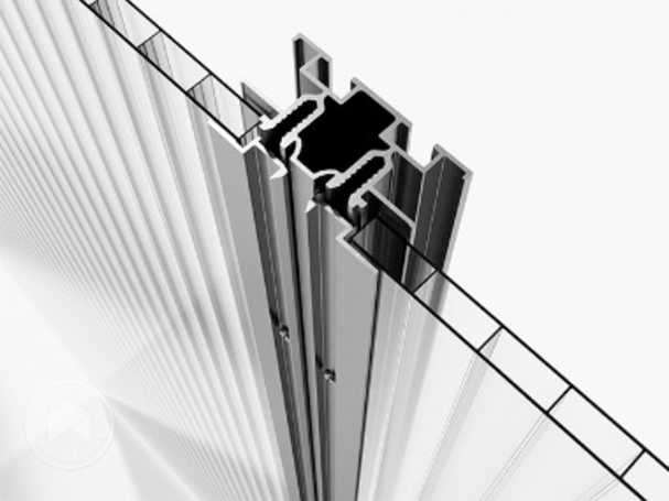 two polycarbonate multi wall sheet conjoined with a connector