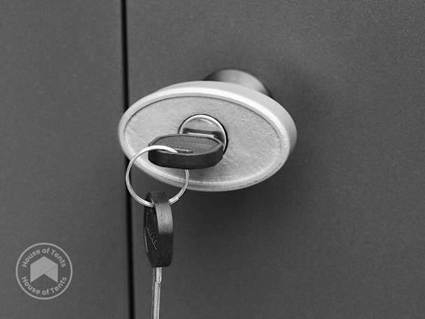 shed with a lock and handle