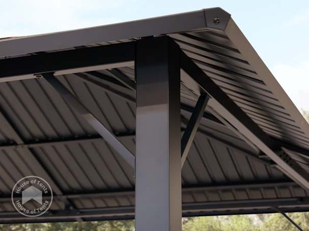 steel frame gazebo in detail