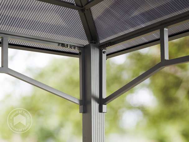 aluminium frame garden gazebo in detail