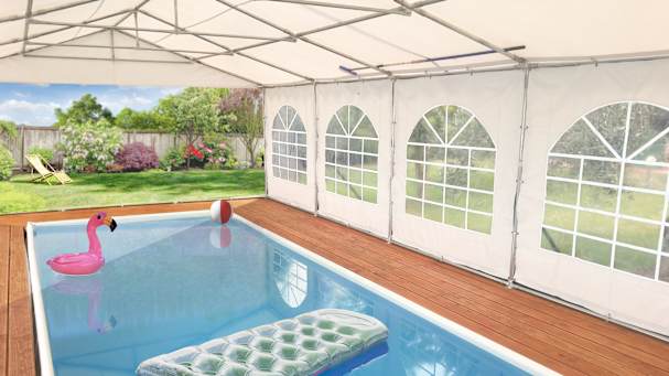 chapiteau abri piscine