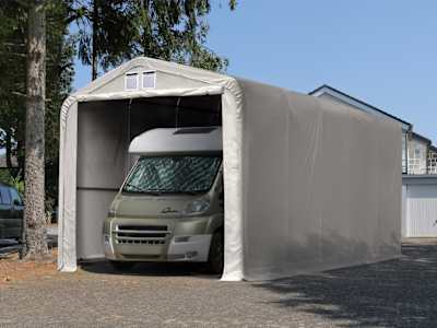 Tente garage comme abri camping-car mobile