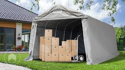 Tente garage comme self-stockage