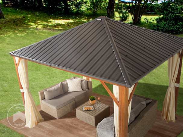 Tonnelle de jardin avec toit en acier