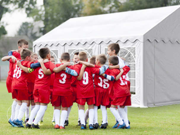Tente de réception pour une compétition sportive