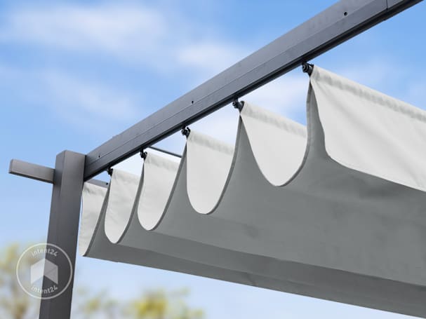 Une pergola avec toit en toile rétractable 3x4-gris