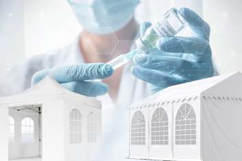 Barnum pliant comme centre de vaccination