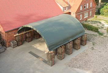 Abri sur container pour le stockage de pommes de terre