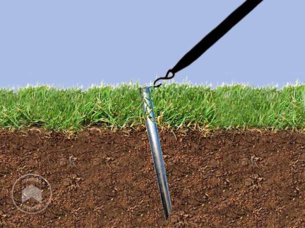 Ancrage de tente de réception et professionnelle pour sol meuble