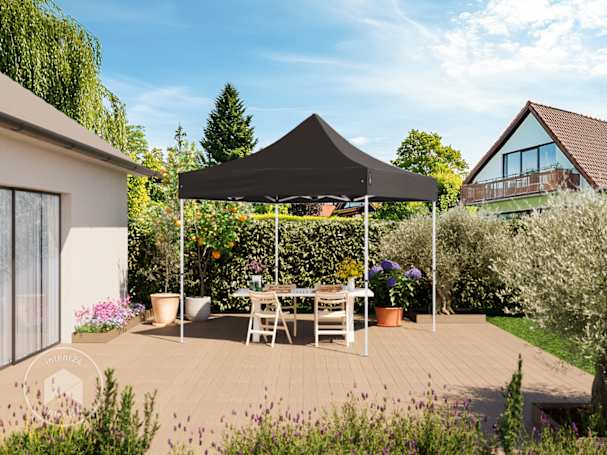 Tonnelle pliante sur terrasse