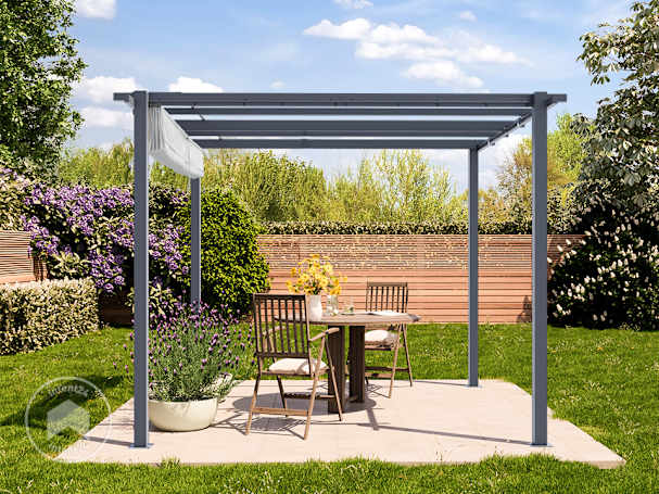 Pergola ouverte avec toile rétractable